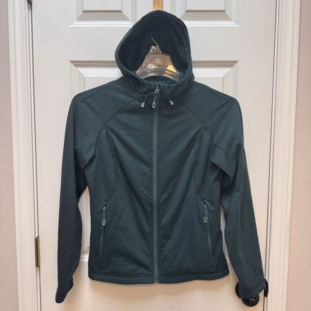 Mammut Swiss Design Runbold Midlayer Women's S Jacket Hooded Teal 1010-23200